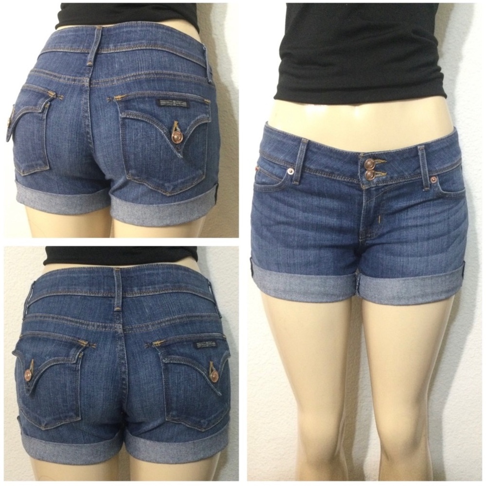 Hudson Jeans Coxley Mid Rise Shorts Rolled Cuff Sz 26